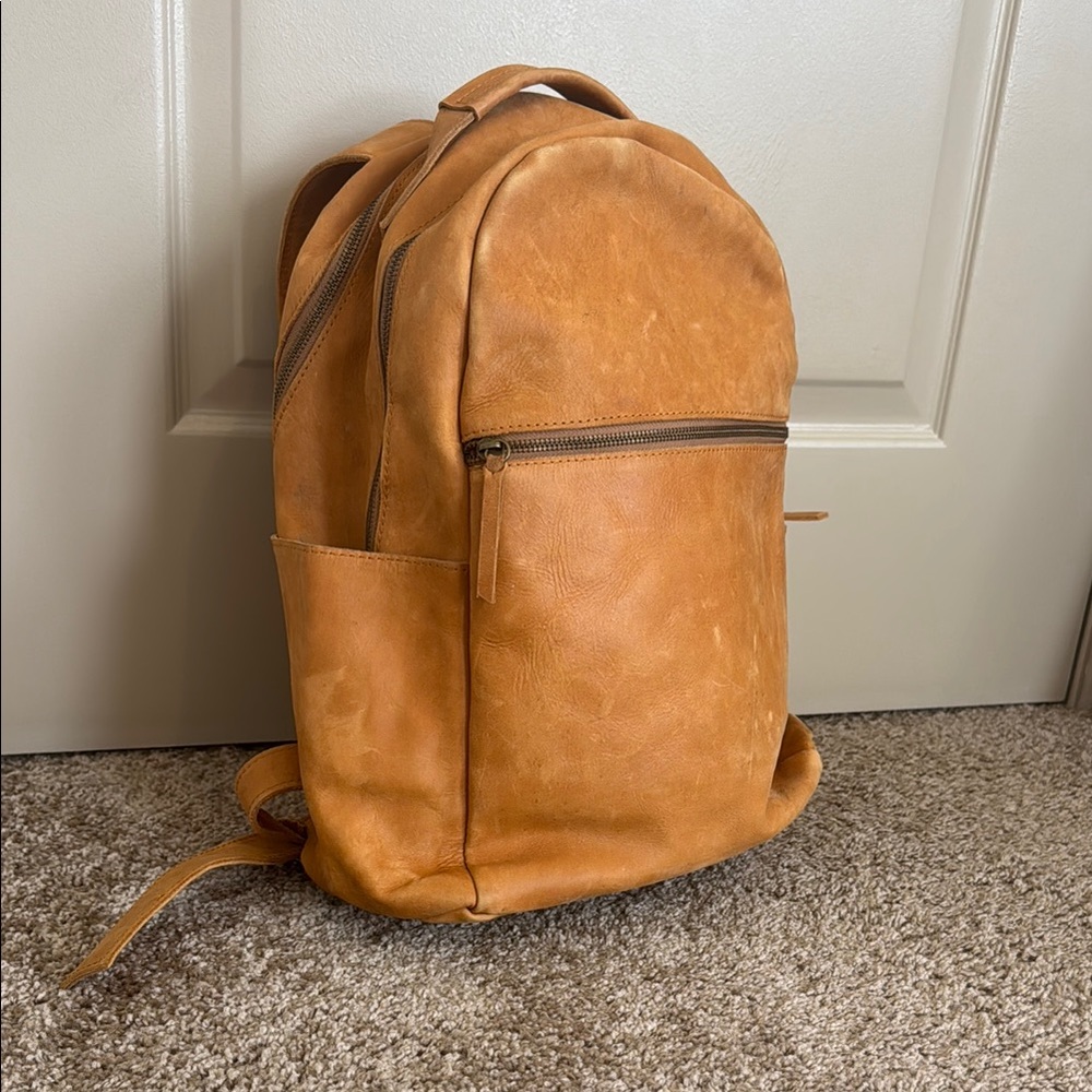 Tan Leather Backpack